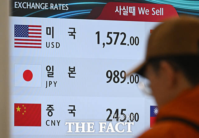 원·달러 환율이 1500원 선을 돌파한 23일 오후 인천국제공항 환전소에 원·달러 환율 등이 표시돼 있다. /인천국제공항=박헌우 기자