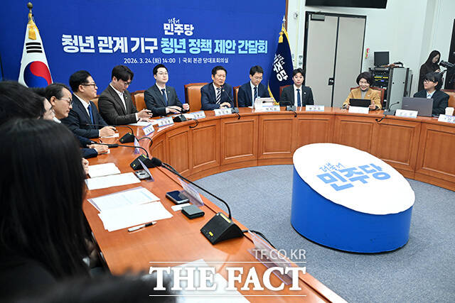 청년 관계 기구 청년 정책 제안 간담회에서 모두발언 하는 정 대표.