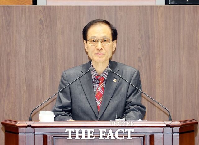 충남도의회 제356회 임시회 1차 본회의에서 고광철 의원이 5분 발언을 진행하고 있다. /충남도의회