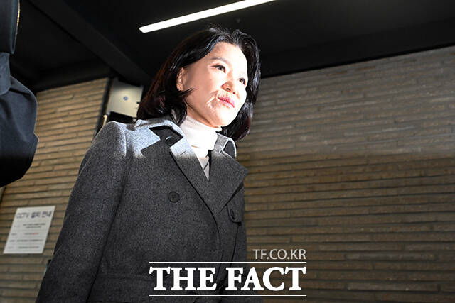 이진숙 전 방송통신위원장이 24일 오후 서울 여의도 국민의힘 중앙당사에서 컷오프(공천 배제) 관련 입장을 밝히고 있다. /서예원 기자