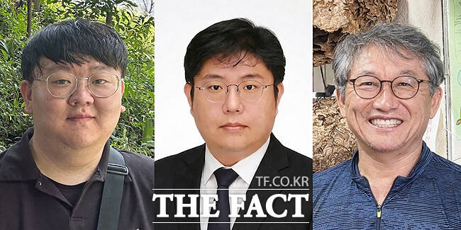 왼쪽부터 국립경국대학교 권민혁 박사과정 학생, 식물의학전공 길의준 교수, 정철의 교수. /국립경국대