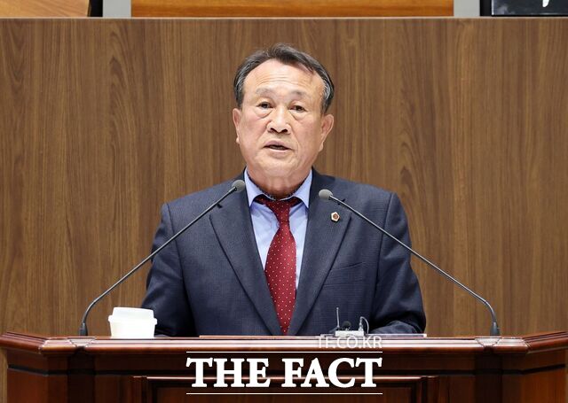 충남도의회 제356회 임시회 1차 본회의에서 김응규 의원이 5분 발언을 진행하고 있다. /충남도의회