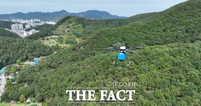 드론 배송 모습 /안양시