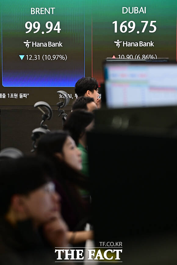 90달러선 머무는 미국서부텍사스산원유(WTI)와 브렌트유.