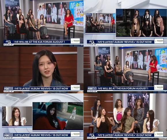 그룹 아이브가 미국 FOX11의 아침 프로그램 'Good Day LA'에 출연했다. 아이브가 미국 아침방송에 나온 것은 이번이 처음이다./FOX11 'Good Day LA' 캡처