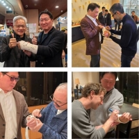  '면면 화려하네' 최태원 SK 회장 깁스에 사인 새긴 빅테크 거물들