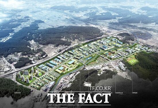 경기 파주시가 관할 군부대와 군사시설 보호구역 심의에 합의해 오는 2028년까지 준공 목표를 세운 파주시 광탄면 신산리 일원 캠프스탠턴 일반산업단지 조감도 /파주시