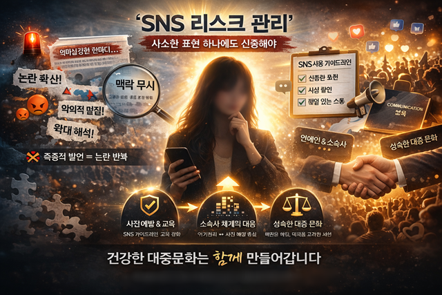 유명 연예인일수록 사소한 표현 하나에도 신중해야 한다. 자신이 어떤 위치에 있는지, 자신의 말이 어떤 파장을 일으킬 수 있는지, SNS 리스크 관리의 중요성에 대한 인식이 필요하다. /AI 이미지