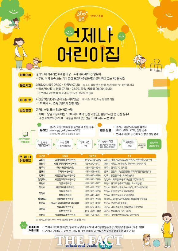 경기도 언제나 어린이집 홍보물. /경기도