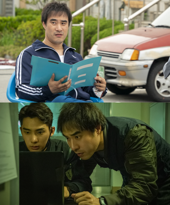 배성우는 한때 잘 나가던 광역수사대 에이스였지만 담당하는 사건마다 예기치 못한 변수를 만나며 진급과 강등을 반복하다 결국 촌구석으로 좌천된 재혁 역을 맡아 극을 이끈다. /㈜에이스메이커무비웍스