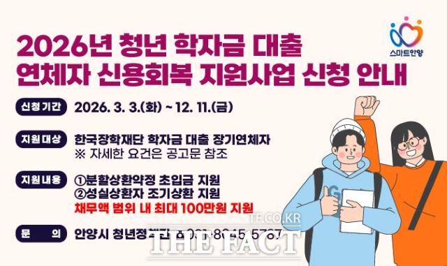 학자금 연체자 신용회복 지원 공고. /안양시