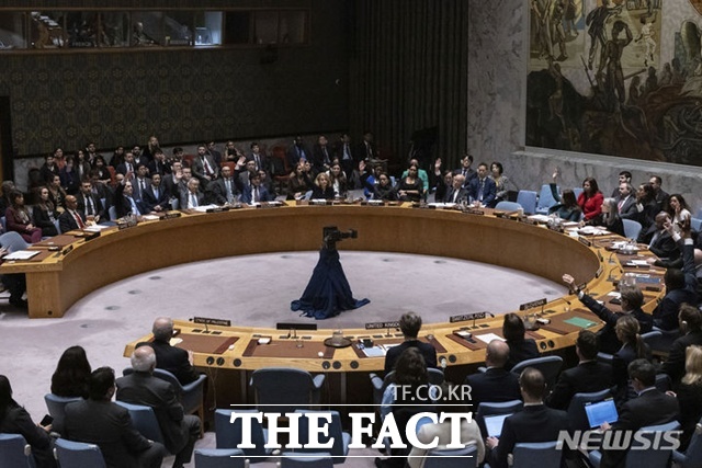 북한인권결의안이 30일(현지시간) 유엔 인권이사회에서 채택됐다. 사진은 미국 뉴욕의 유엔 본부에서 열린 안전보장이사회. /뉴시스