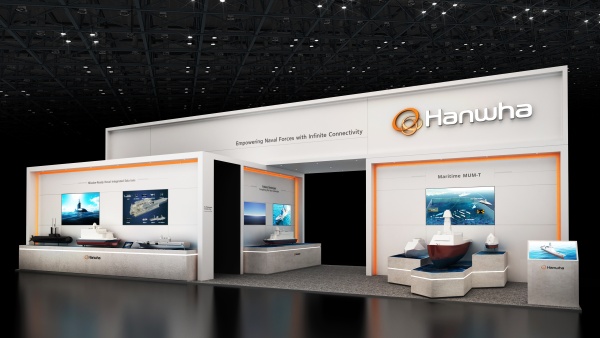 한화오션과 한화시스템이 ‘2026년 이순신방위산업전(YIDEX)’에 마련한 통합부스의 모습. /한화오션
