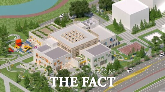 의정부시가 저출생 시대 돌봄 공백 해소와 아이 키우기 좋은 도시 조성을 위해 전국 최초로 추진하고 있는 집약형 아이돌봄시설인 아이돌봄시설 클러스터의 조감도. /의정부시
