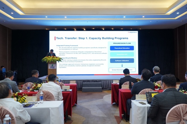 한국전력이 지난달 31일 베트남 남부 붕따우에서 닌투언-2 원전 사업자인 PVN과 ‘원전 공급망 협력 세미나'를 열고 있는 모습. /한국전력