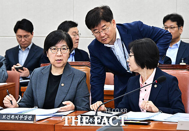 정은경 보건복지부 장관이 2일 오전 서울 여의도 국회에서 열린 보건복지위원회 전체회의에 출석해 추가경정예산안에 대한 제안설명을 하고 있다. /국회=배정한 기자