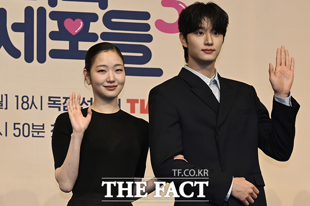 김고은(왼쪽)과 김재원이 출연하는 '유미의 세포들 시즌3'는 4월 13일부터 티빙에서 매주 2회씩 공개된다. /송호영 기자.