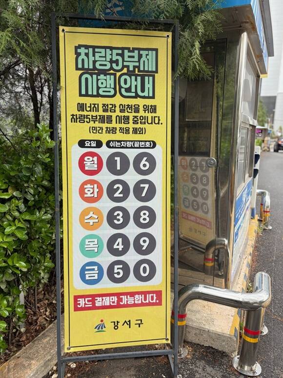 강서구가 8일부터 '공공기관 승용차 2부제'와 '공영주차장 승용차 5부제'를 시행한다. /강서구