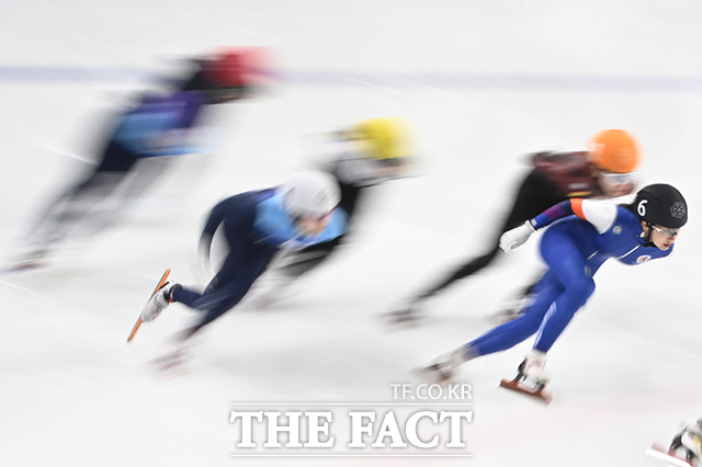 7일 오후 서울 양천구 목동실내빙상장에서 '2026-2027 쇼트트랙 국가대표 선발전'이 열리고 있다. /김성렬 기자