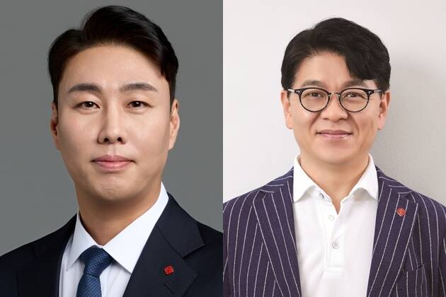 롯데쇼핑이 10년 연속 매출이 뒷걸음질하면서 핵심 사업부인 백화점과 마트 부문의 수장을 교체했다. 유니클로와 롯데리아 호실적을 이끌었던 정현석, 차우철 대표가 새 사령탑으로 선임됐다. 사진은 왼쪽부터 롯데쇼핑 백화점 부문의 정현석 대표, 마트 부문의 차우철 대표. /롯데쇼핑