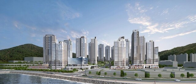 우미건설은 전라남도 여수시 소제지구에서 중흥토건과 함께 '여수 소제 중흥S-클래스 우미린'을 분양한다. 사진은 여수 소제 중흥S-클래스 우미린 투시도. /우미건설