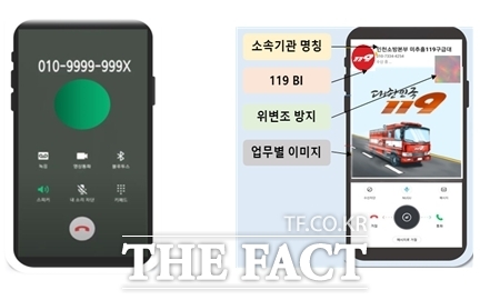 119 이음콜 휴대전화 송출화면 예시 (좌)기존→(우)개선/인천시