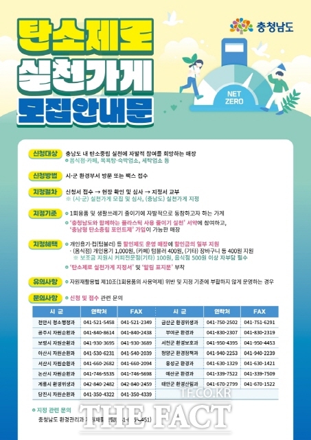 논산시가 추진하고 있는 탄소제로 실천가게 모집 안내문 웹자보. /논산시