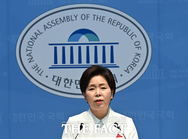 양향자 국민의힘 최고위원이 10일 서울 여의도 국회 소통관에서 경기도지사 선거 출마선언 기자회견을 하고 있다. /국회=이새롬 기자