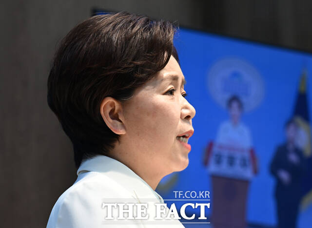 양향자 국민의힘 최고위원이 10일 서울 여의도 국회 소통관에서 경기도지사 선거 출마선언 기자회견을 하고 있다. /국회=이새롬 기자