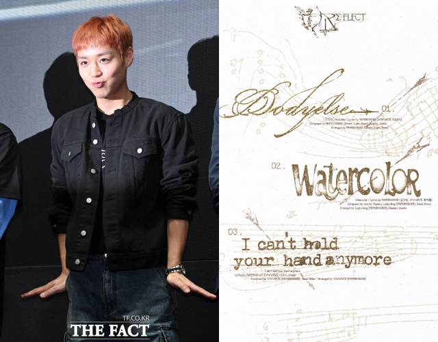 박지훈(왼쪽)이 오는 29일 발매하는 첫 번째 싱글 앨범 ''RE:FLECT'의 트랙리스트를 공개했다. /서예원 기자, YY엔터테인먼트