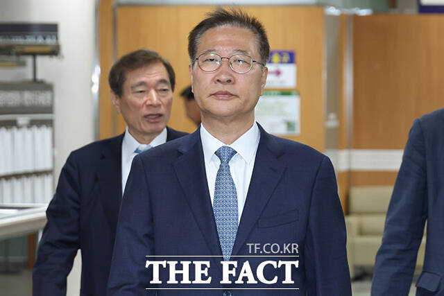 박성재 전 법무부 장관이 13일 오전 서울 서초구 서울중앙지방법원에서 열린 내란중요임무종사 혐의 관련 공판에 출석하고 있다. /박헌우 기자