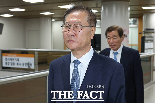 박성재 전 법무부 장관이 13일 오전 서울 서초구 서울중앙지방법원에서 열린 내란중요임무종사 혐의 관련 공판에 출석하고 있다. /박헌우 기자