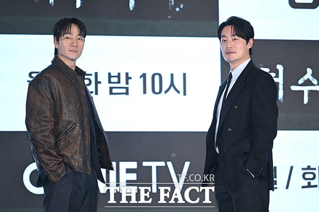 배우 박해수(왼쪽)와 이희준이 ENA 새 월화드라마 '허수아비'를 통해 벌써 세 번째 호흡을 맞춘다. /박헌우 기자