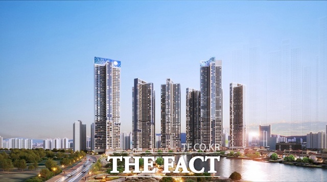 아이에스동서가 오는 6월 분양하는 경산 중산지구 펜타힐즈W 투시도. /아이에스동서