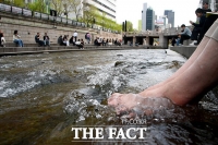  초여름 더위에 청계천 피서온 직장인들 [TF사진관]