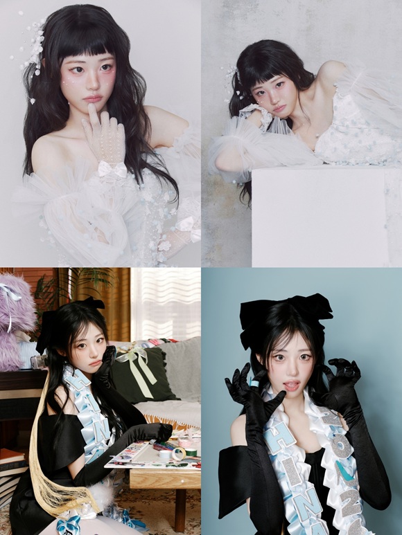밴드 QWER이 멤버 히나의 네 번째 미니 앨범 'CEREMONY' 개인 콘셉트 포토를 공개했다./쓰리와이코프레이션