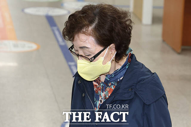 법원 들어서는 김건희 씨 모친 최은순 씨.