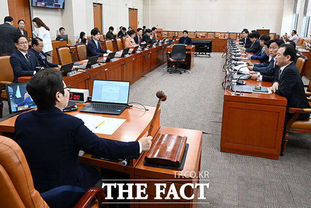 임이자 국회 재경위 위원장이 17일 오후 서울 여의도 국회에서 열린 재정경제기획위원회 전체회의에서 의사봉을 두드리고 있다. /국회=김성렬 기자