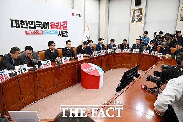 8박 10일 방미 일정을 마치고 귀국한 장동혁 국민의힘 대표가 20일 오전 서울 여의도 국회에서 열린 최고위원회의에서 모두발언을 하고 있다. /남용희 기자