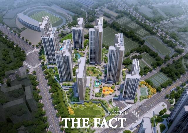 호반건설이 경산 상방공원 호반써밋 1단지를 공급한다. 지하 2층~지상 35층, 8개동, 전용면적74·84·99㎡, 총 1004가구 규모. 향후 2단지까지 공급되면 1·2단지 합산 총 2105가구의브랜드타운을 형성하게 된다./호반건