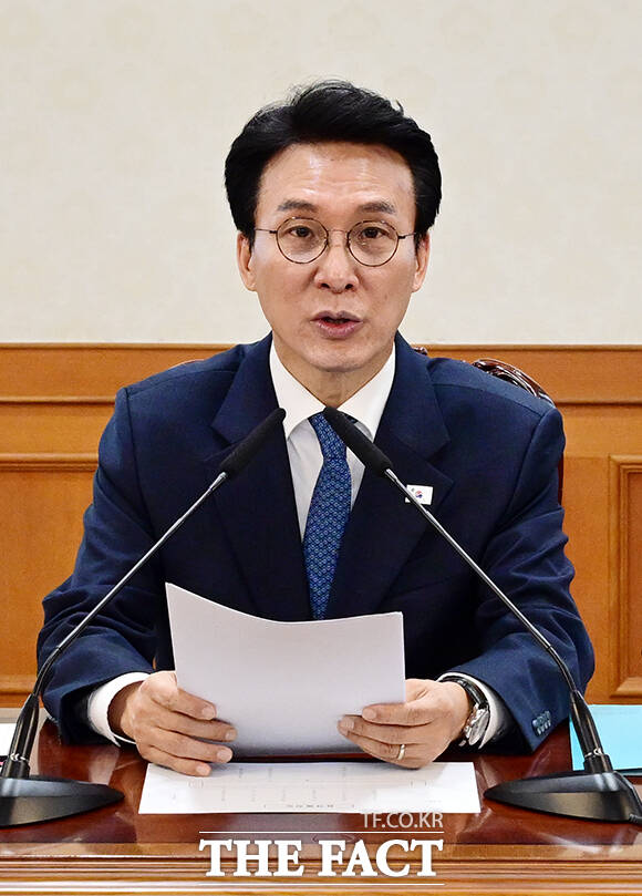 김민석 국무총리가 21일 오전 서울 종로구 정부서울청사에서 열린 전남광주통합특별시 출범 준비 점검회의에 참석해 모두발언을 하고 있다. /임영무 기자