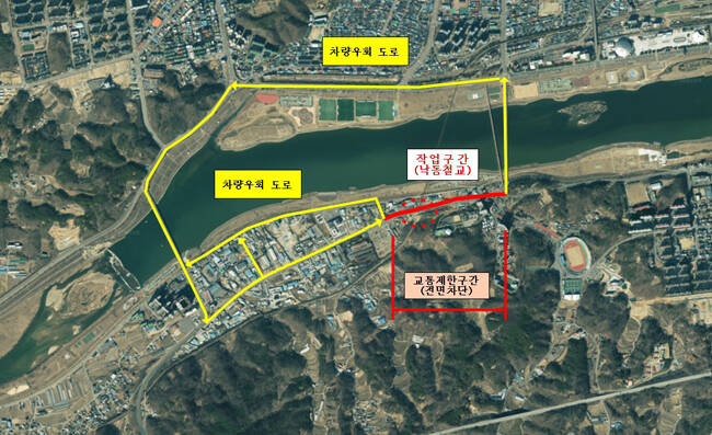 우회도로 안내도. /안동시