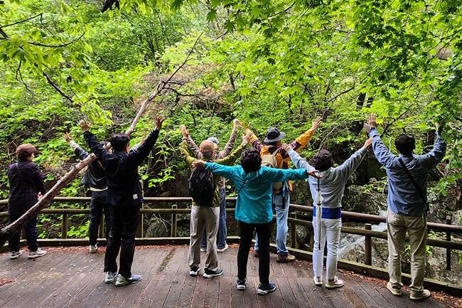 영주시티투어 죽계구곡 걷기 프로그램 운영 모습. / 영주시