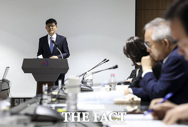 현황보고하는 정상우 감사원 사무총장.