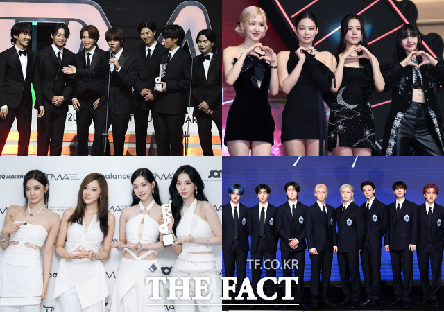 방탄소년단, 블랙핑크, 스트레이 키즈, 에스파(왼쪽 위부터 시계방향) 등 수많은 K팝 아티스트들의 공연 실황 영화가 스크린을 통해 관객들과 만나고 있다. /더팩트 DB