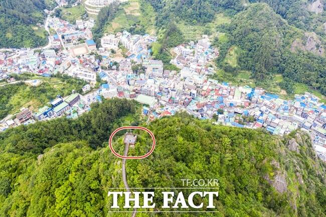 독도전망대(원안)에서 바라본 도동시가지 /울릉군