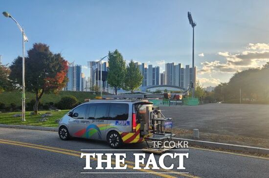 경기 남양주시가 지역 내 지반 침하 취약지역을 대상으로 지표투과레이더(GPR) 탐사를 실시하고 있다. /남양주시