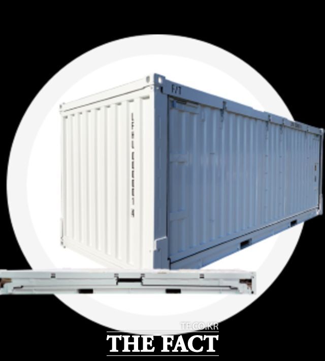 국내 업체가 개발한 접철식 해상용 수송컨테이너 폴더 콘. /로지스올그룹