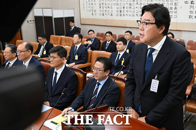 의원 질의에 답하는 김성태 전 쌍방울 회장.