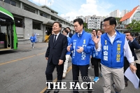  정릉공영차고지 방문한 정원오 [포토]